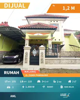 Dijual Rumah Bagus Di Cluster Candi Panggung, Soehatt - Kota Malang