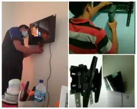 Braket +pasang atau pasang saja jika sudah ada bracket breket led tv