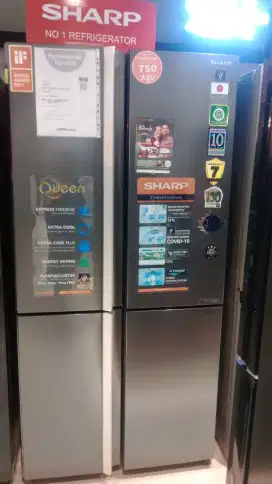 SHARP REFRIGERATOR SIDE BY SIDE 4 DOORS QUEEN'S  639 LTR HANYA 15 JTAN