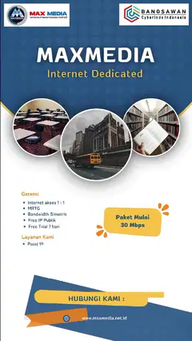 Internet kantor cepat dan stabil MAXMEDIA Internet Provider