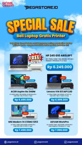 PROMO CICILAN  Laptop Gratis Printer ACER Aspire Go 34GM