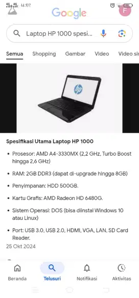 Jual laptop hp seken