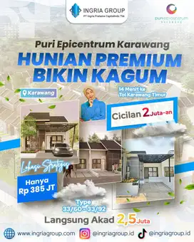 Rumah Siap Huni Harga 300 Jutaan Dekat KIIC Karawang, Cicilan 2 Jutaan