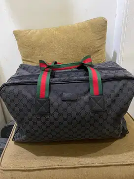Travel bag gucci duffle sherrly black kanvas original (sale) net price