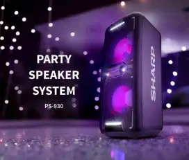 SHARP Speaker PARTY PS-930 Bluetooth USB FM RADIO FREE 2 MIC