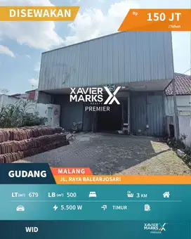 Disewakan Gudang Los di Poros Jalan Balearjosari, Blimbing Malang