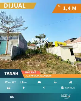 Harga Miring Tanah Bonus 2 Bangunan Jalan Bandara Palmerah Malang