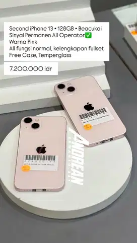 Second Iphone 13 128gb beacukai pink