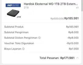 Harddisk eksternal 2TB