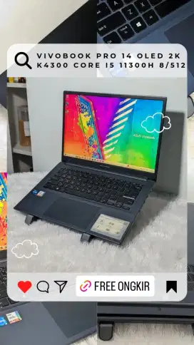 Asus Vivobook 14 Pro K3400PA Core i5-11300H Gen11 8/512 Layar Oled 2K