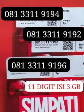 NOMOR CANTIK SIMPATI 11 DIGIT ISI 3 GB BERLAKU SATU BULAN.