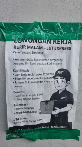 Lowongan Kurir Expedisi Ternama