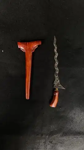 Keris patrem korowelang luk 11 dwi pamor garap top original