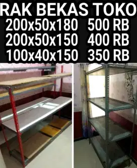 RAK BESI SIKU BEKAS TOKO UK JUMBO JUMBO PJG 2 METER HARGA 500 RB