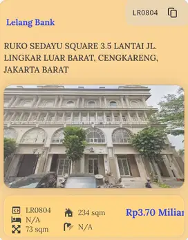 Ruko Sedayu Square , Cengkareng Barat, Cengkareng , Jakarta Barat