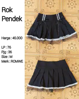 ROK PENDEK KOREAN STYLE HITAM