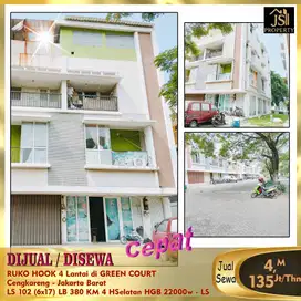 DIJUAL RUKO HOOK 4 Lantai di GREEN COURT Cengkareng Jakarta Barat - LS