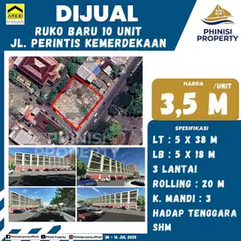 Dijual Ruko Baru Jalan Perintis Kemerdekaan