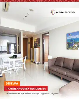Disewa Taman Anggrek Residences 2 Bed 99m2, Fully Furnish, Lantai Atas