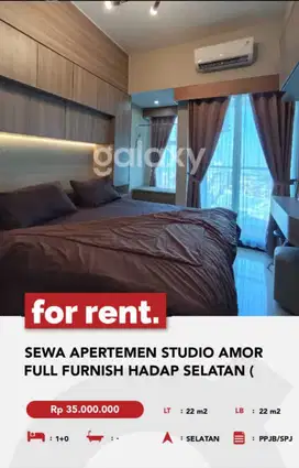 Disewakan Apartemen Cantik Amor di atas Mall