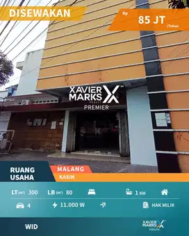 Disewakan Ruang Usaha Super Strategis Kasin Klojen Kota Malang