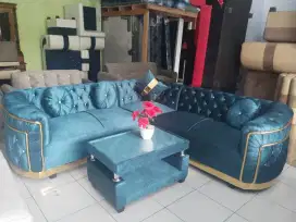 Sofa sudut turki biru