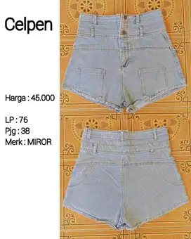 CELANA PENDEK JEANS TWO BOTTON