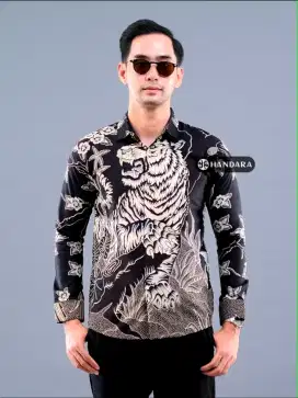 Batik premium pria lengan panjang slim fit