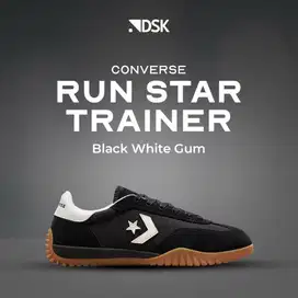 converse run star black white gum 100 persen original