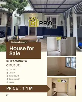 Kota wisata, perumahan terlengkap di Cibubur, unit murah, BU cepat