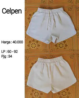 CELANA PENDEK PUTIH KARET