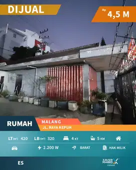 Butuh Cepat Laku Dijual Rumah Terawat Siap Huni di Jl Kepuh Malang