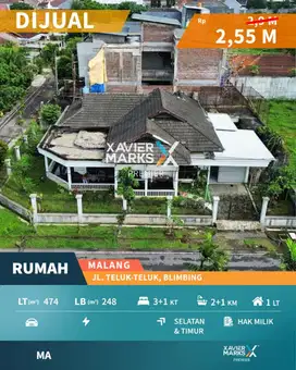 Dijual Rumah Hook Selangkah ke Terminal di Blimbing Malang