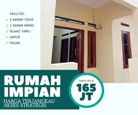 Rumah murah 2 kamar siap huni akses strategis dekat stasiun KRL