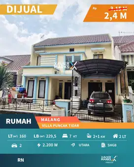 e098 Turun Harga drastis Rumah Minimalis di Villa Puncak Tidar, Malang
