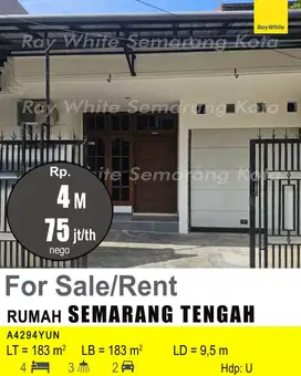 DIJUAL DAN DISEWAKAN RUMAH DI SEMARANG TENGAH A4294