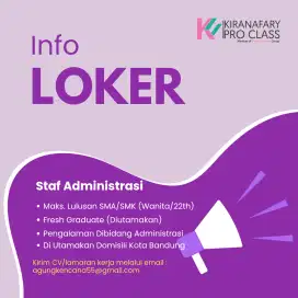 Staf Administrasi Lulusan SMA/SMK