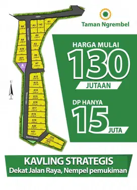 KAVLING TAMAN NGREMBEL - Deket Jalan Raya, Strategis, dan Murah