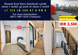 Rumah Kost Baru Setiabudi 8 kamar cantik akses 1 mobil