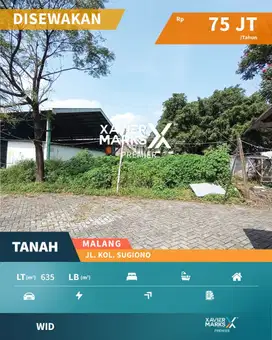 Disewakan Tanah Lokasi Jln. Kol. Sugiono Malang