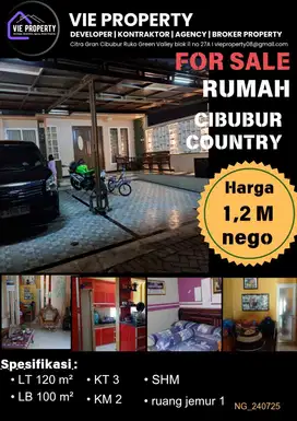 Jual Cepat Rumah Cantik Siap Huni. Cibubur Country Cikeas.