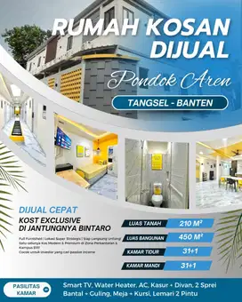 Rumah Kost Kosan Ready Murah 31 Kamar Pondok Aren Bintaro Strategis