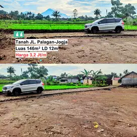 Dekat Hotel Hyatt Jalan Palagan Sleman, Tanah Pinggir Sawah