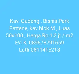 Dijual Kavling buat Gudang di Bisnis Park Pattene Makassar