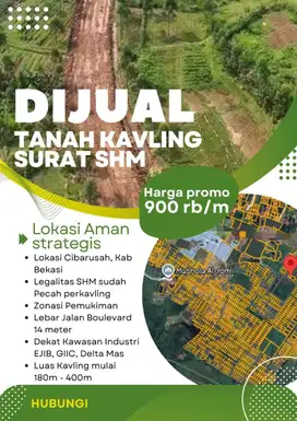 DIJUAL TANAH KAVLING SHM DI BUKIT INDAH NIRWANA CIBARUSAH BEKASI