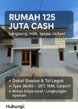 2 kamar tidur type 36/60 Harga Murah