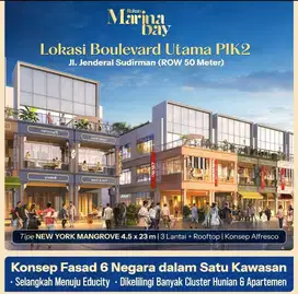 Ruko Boulevard di PIK 2 Marina Bay 4,5x23 - Belakang Mangrove