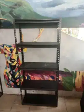 Rak besi hitam 5 susun