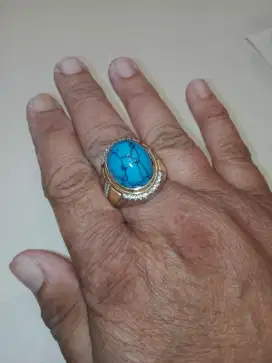 Batu Permata PIRUS MESIR +Ring AlSup Size 19 Crom Kombinas,Hrg:1jt.