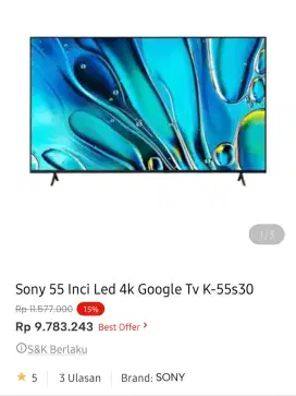 Sony led google tv 55 inci